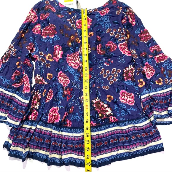 American Rag Floral Peplum Blouse M NWT Indigo - Picture 6 of 6